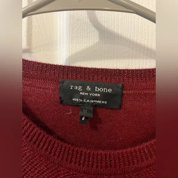 rag & bone Rich Burgundy Women's Cashmere Sweater - Picture 3 of 4